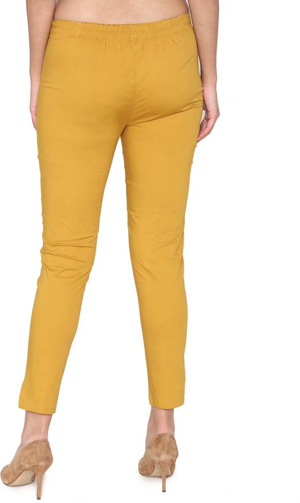 Buy Aayna Women Green  GoldToned Regular Fit Checked Peg Trousers at  Amazonin