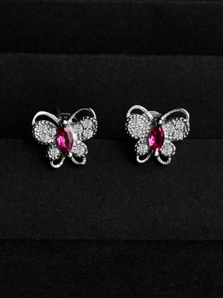 Japanese jewelry brand Lattice earrings/piercing pink butterfly