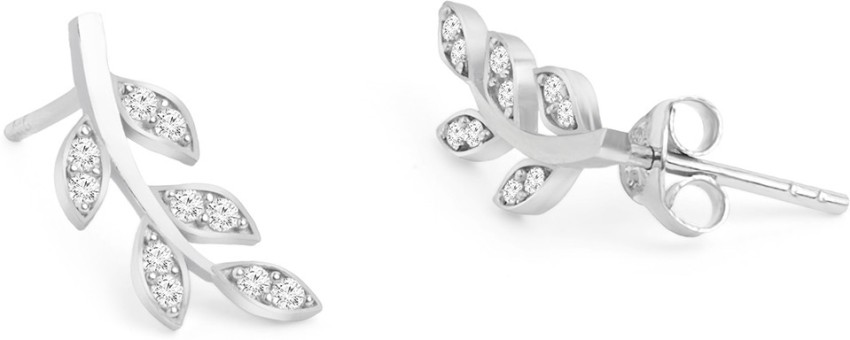 Crystal CZ Diamond Earrings Studs, Diamond Studs, Stud Earrings, Studs,  Gift For Her ,small leaf studs earrings