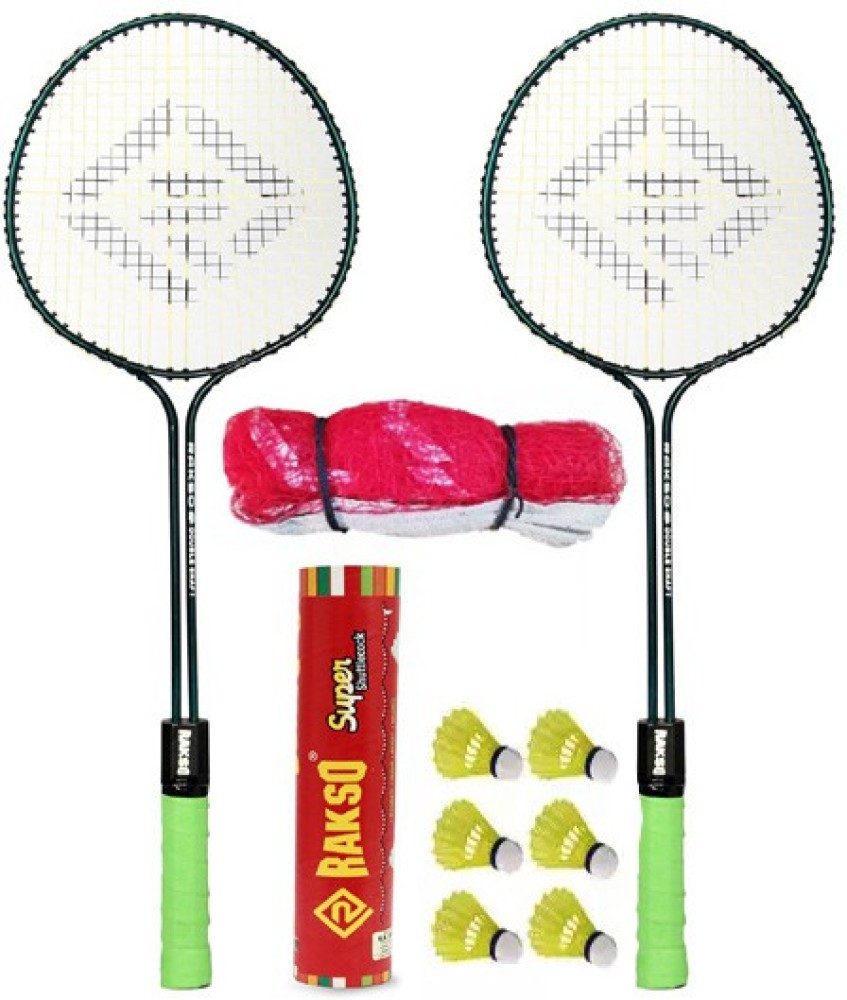 Rakso Badmitnion set double with net and 6_pc shuttle Badminton Kit Price in India