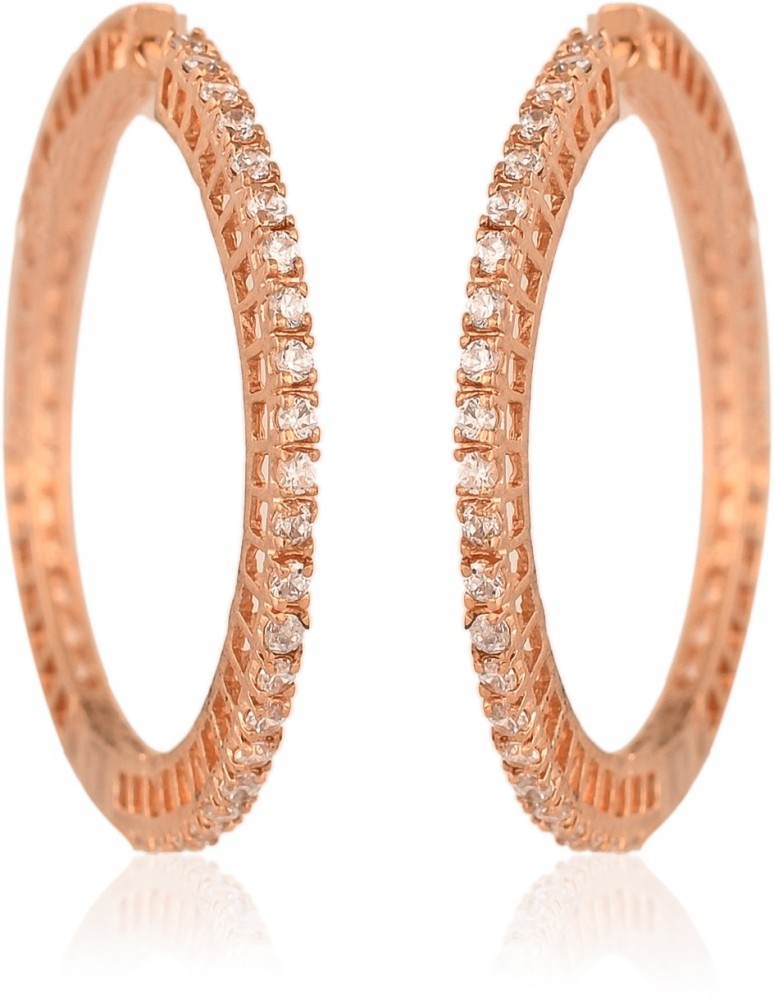 Jewellery  Emalie earrings in rose gold  satin white  DW