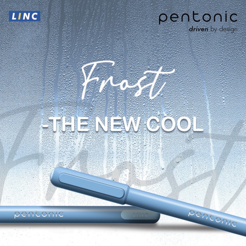 Linc Pentonic Premium Ball Point Pen, 50-Count, Black, Blue & Red