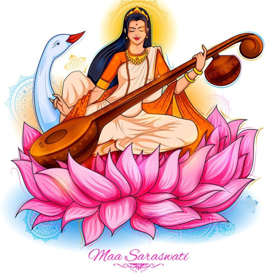 Poster Maa Saraswati Beautiful Sketch Photo Picture Series1 sl487 (Wall  Poster, 13x19 Inches, Matte, Multicolor) Fine Art Print - Art & Paintings  posters in India - Buy art, film, design, movie, music,