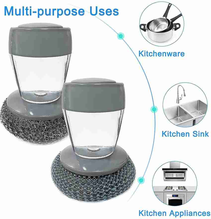 Buy MAAHIL Automatic Soap Dispenser Kitchen Vessels Dish Cleaning Scrubber  Sink Sponge Brush Liquid Washing Refill Long Dish Bowl Scrub Clean Online  at Best Prices in India - JioMart.