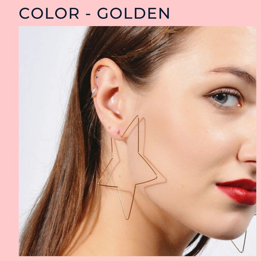 Yellow Chimes Earrings  Buy Yellow Chimes PeachColoured and Gold Plated  Stone Studded Hoop Earrings Online  Nykaa Fashion
