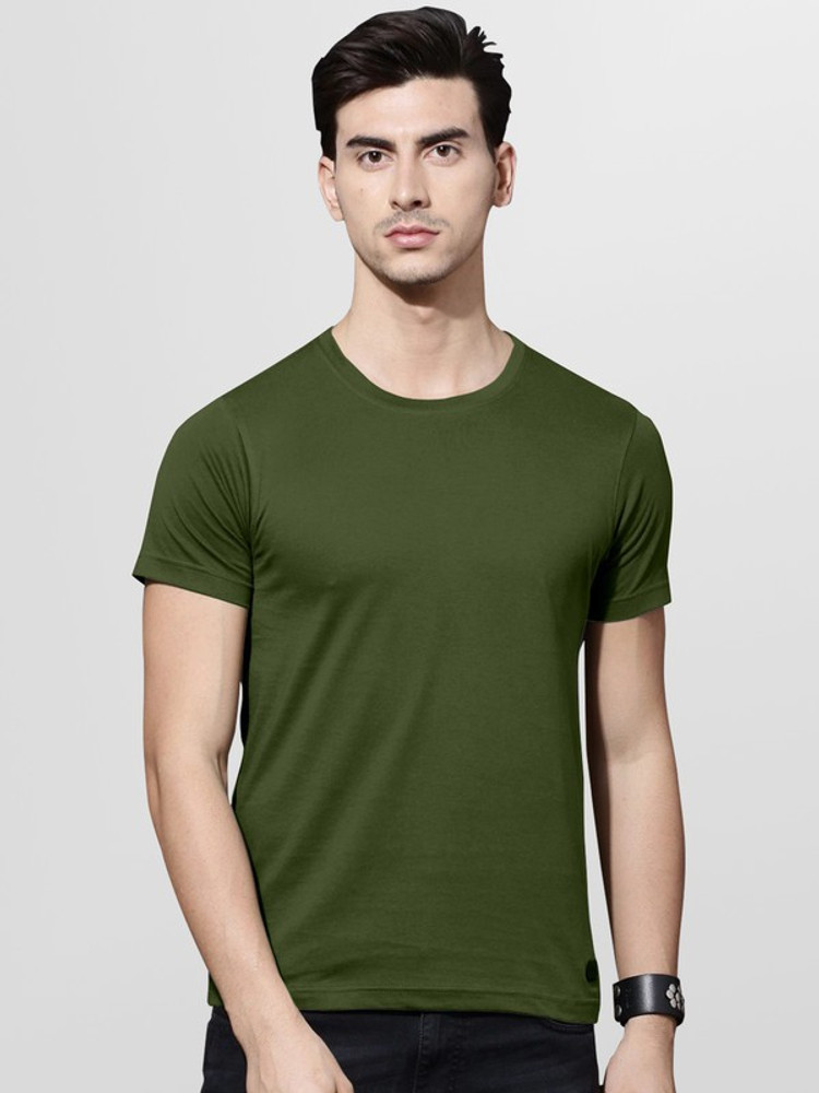 Dark green t shirt mens best sale