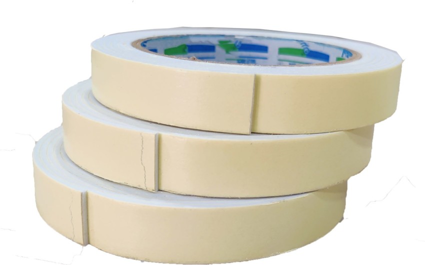 3pcs Adhesive Tape Double Sided Masking Tape White Double mounting