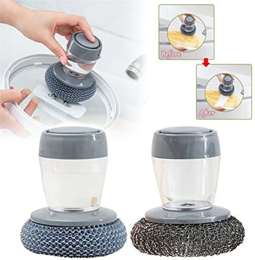 Buy MAAHIL Automatic Soap Dispenser Kitchen Vessels Dish Cleaning Scrubber  Sink Sponge Brush Liquid Washing Refill Long Dish Bowl Scrub Clean Online  at Best Prices in India - JioMart.