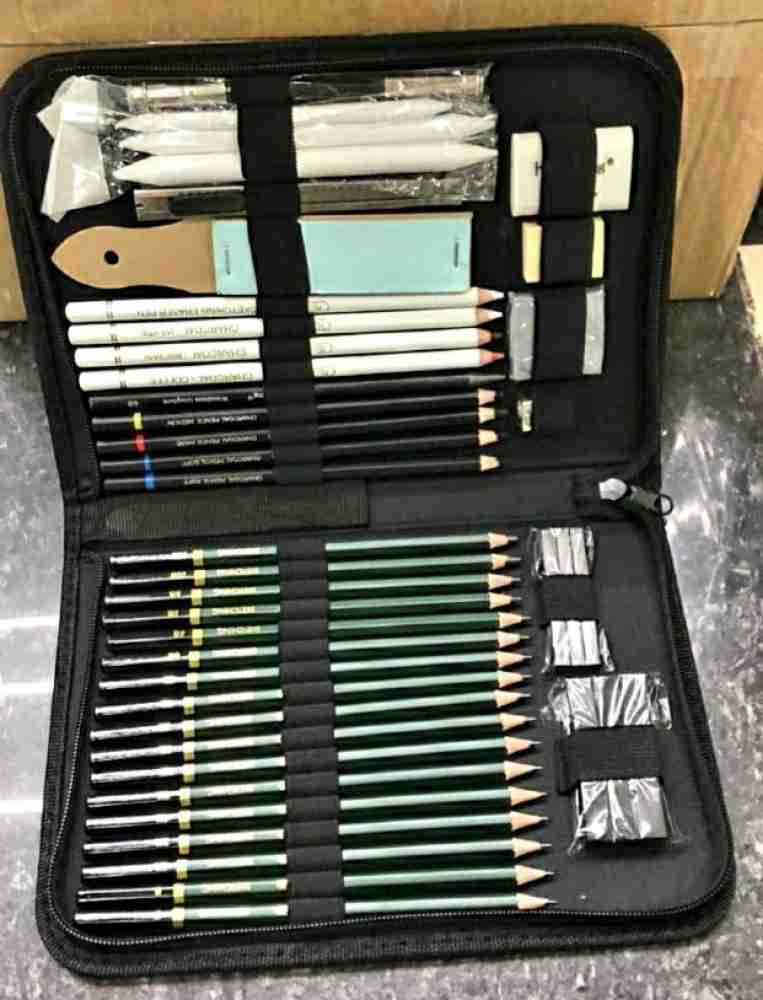 KNAFS 42 Pcs Sketching and Drawing Professional Art Tool Kit  Set with Zippered Carrying Case. - Drawing Professional Art Tool Kit