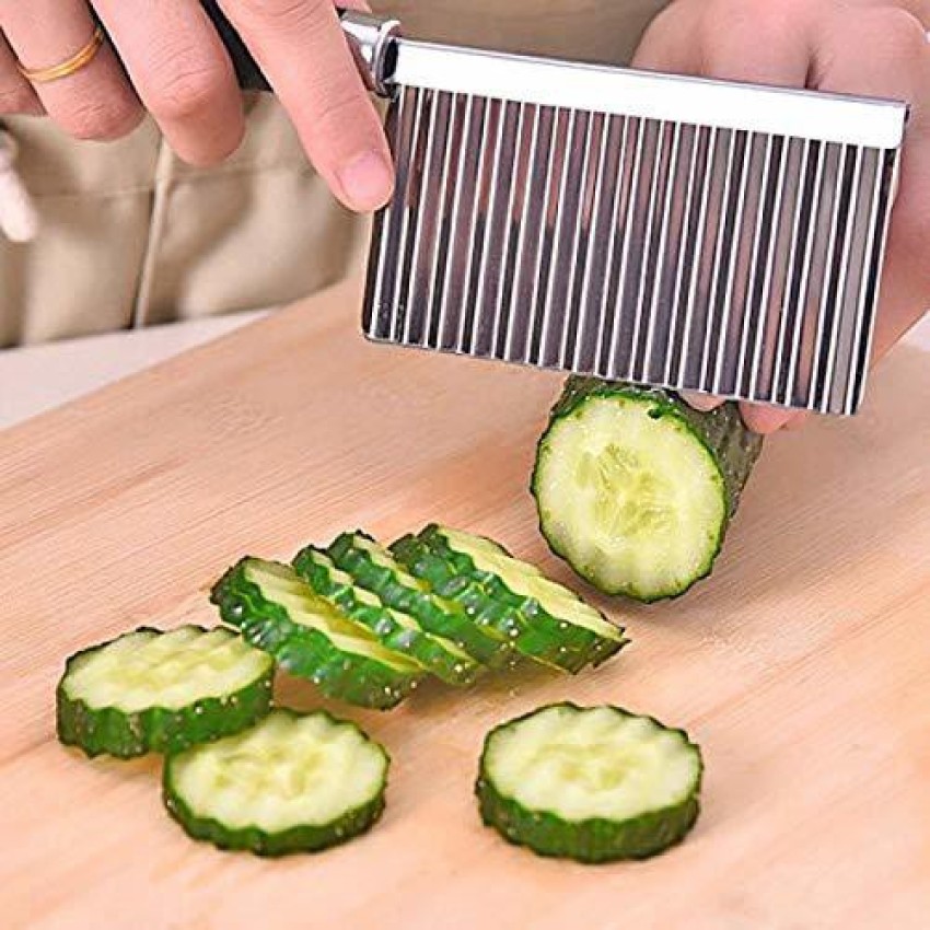 Potato Chip Cutter Stainless Steel Serrated Blade Slicing