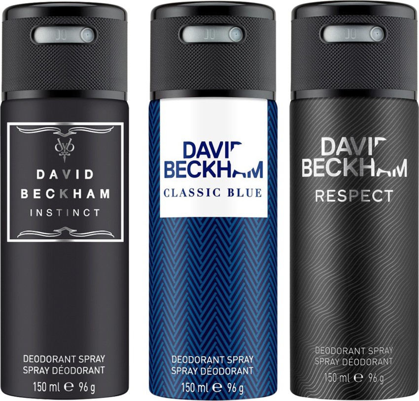 DAVID BECKHAM Instinct + Classic Blue + Respect Deodorant Spray - For Men - in India, Buy DAVID BECKHAM Instinct + Classic Blue + Respect Deodorant For Men Online