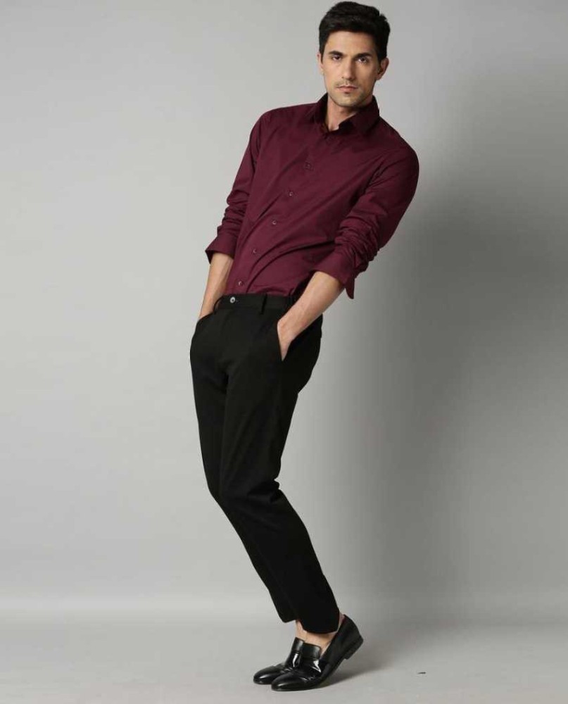 Dark maroon shirt and black pant  formal combination  mens formal   YouTube