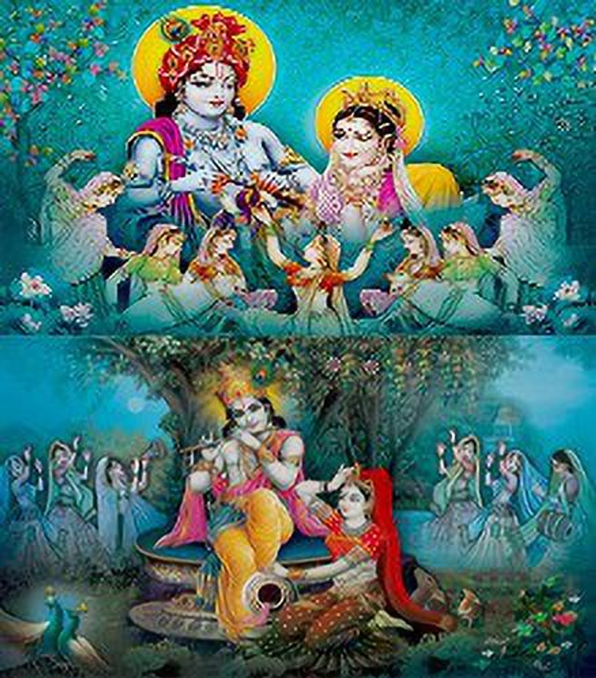 Cute Radhe Krishna wall poster for room scenery sticker for hall ...