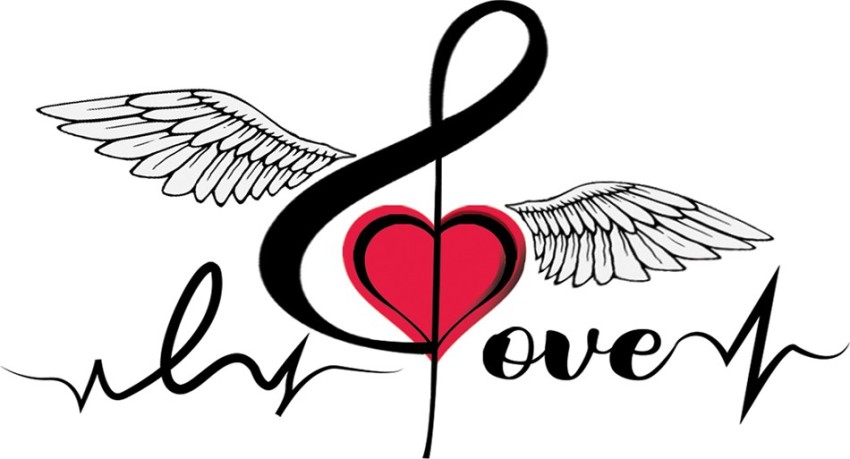 Decorative Musical Love Sign Tattoo Design Stock Vector  Illustration of  romantic silhouette 176563178