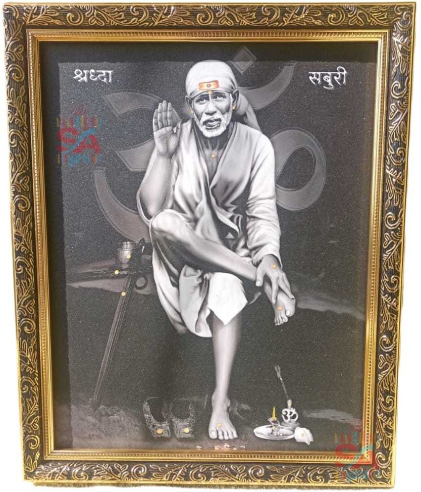 S A Gifts Shirdi Sai Baba Wall Hanging | Matte Finish |Golden ...