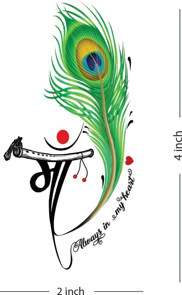 flute and peacock feather tattoo designs name tattoo design hand tattoo  Bajrangi2099  YouTube