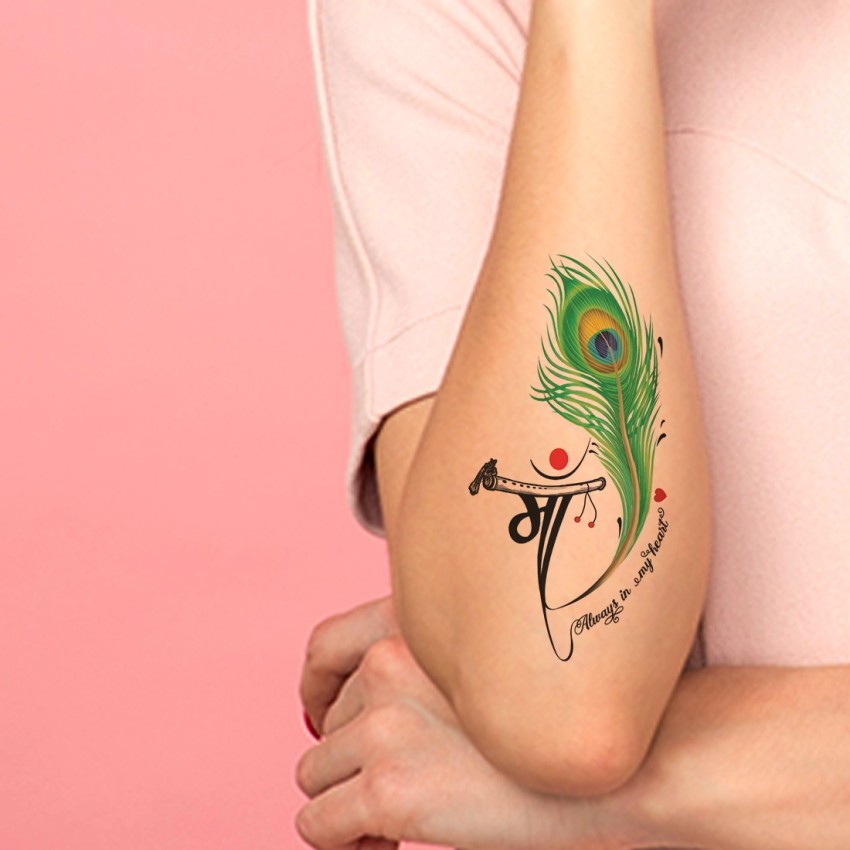 TEMPORARY TATTOOWALA Feather with Maa Paa Tattoo Waterproof For Men and  Women Temporary Body Tattoo  Amazonin Beauty