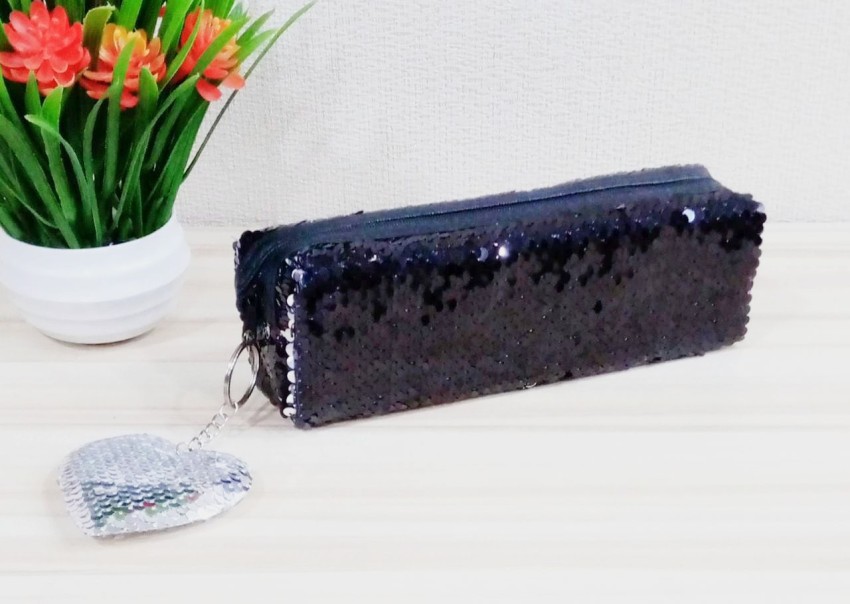 Sequin Reversible Colour Change Pink Silver Pencil Case