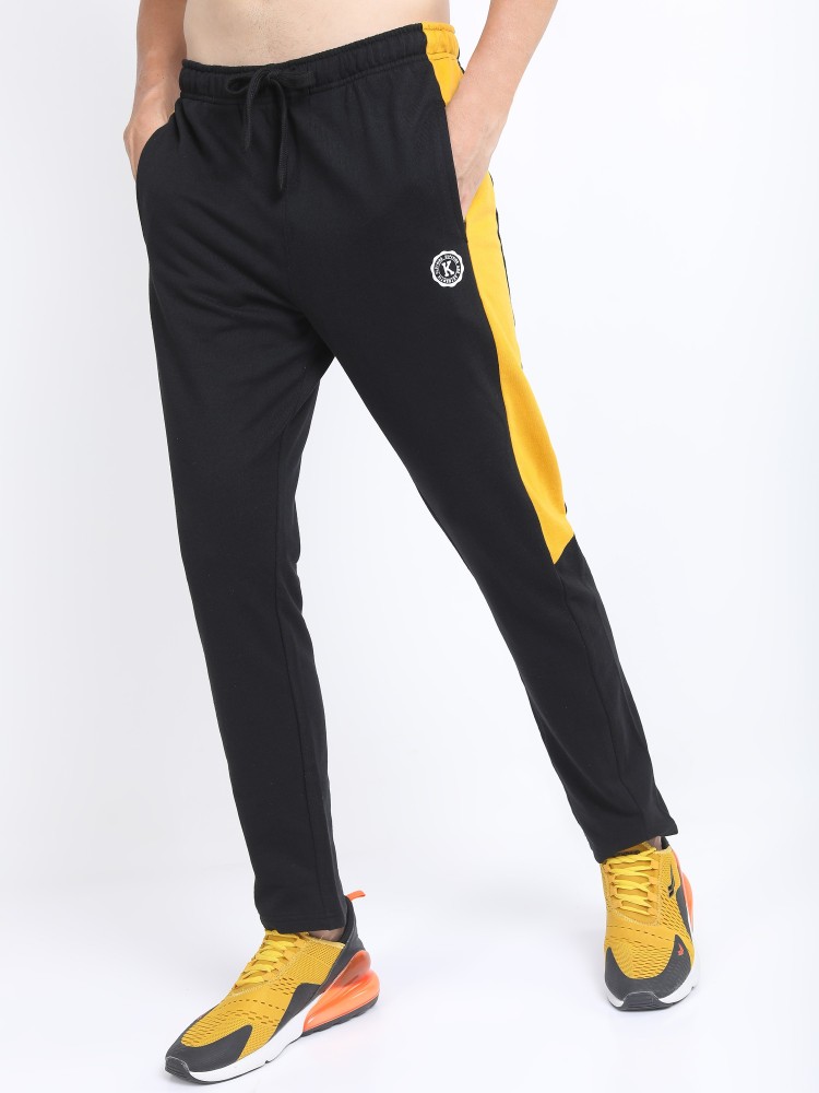 Buy Black  Yellow Track Pants for Men by The Indian Garage Co Online   Ajiocom