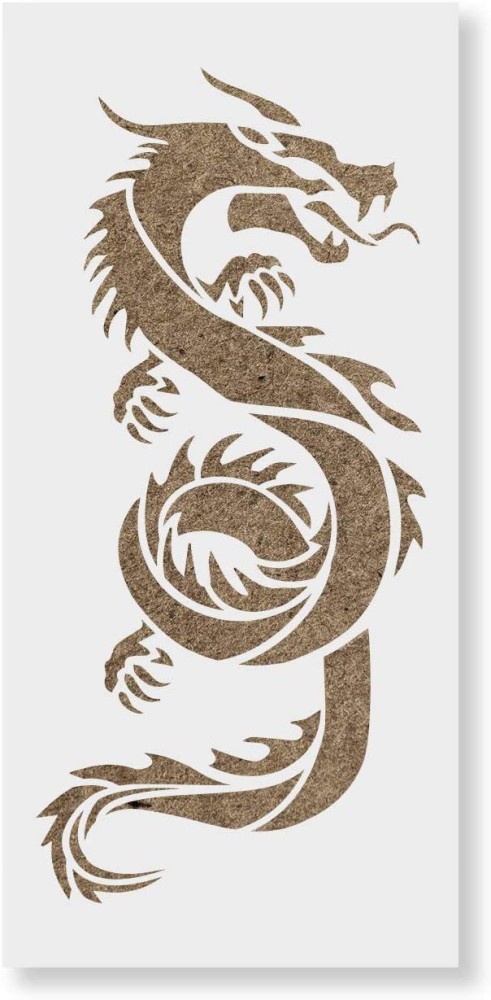 Chinese Dragon Stencil Drawing Painting Tattoo Coloring Book  Temporary Tattoo Blackandwhite transparent background PNG clipart   HiClipart