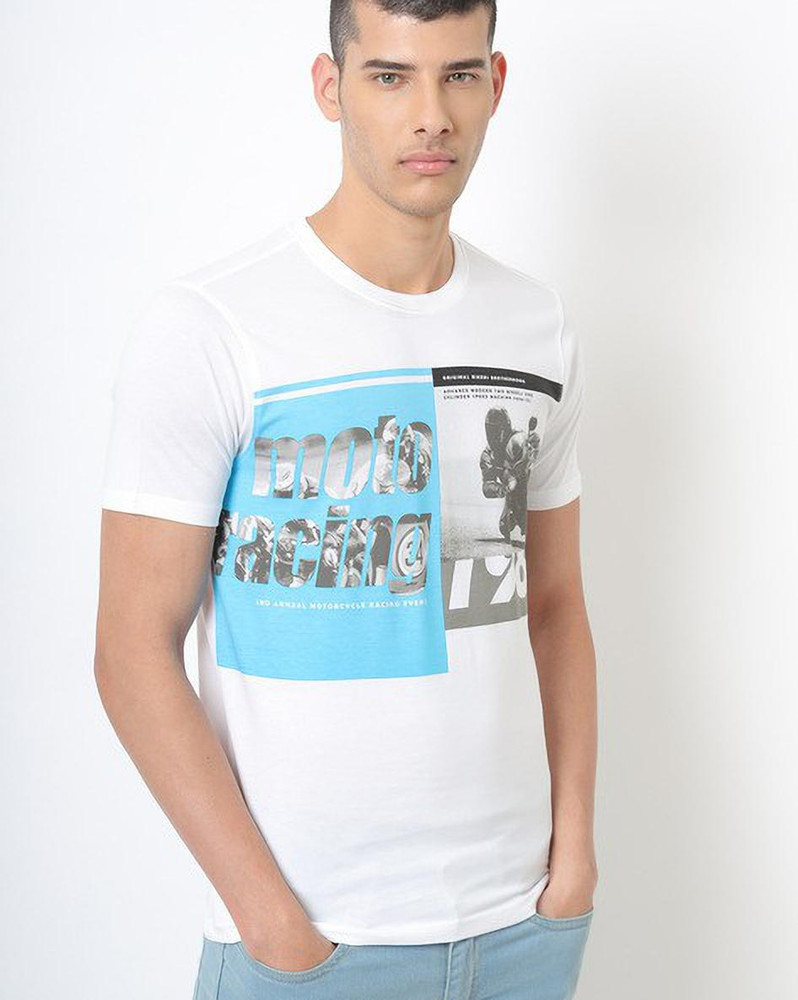 Buy dnmx Printed Men Crew Neck 