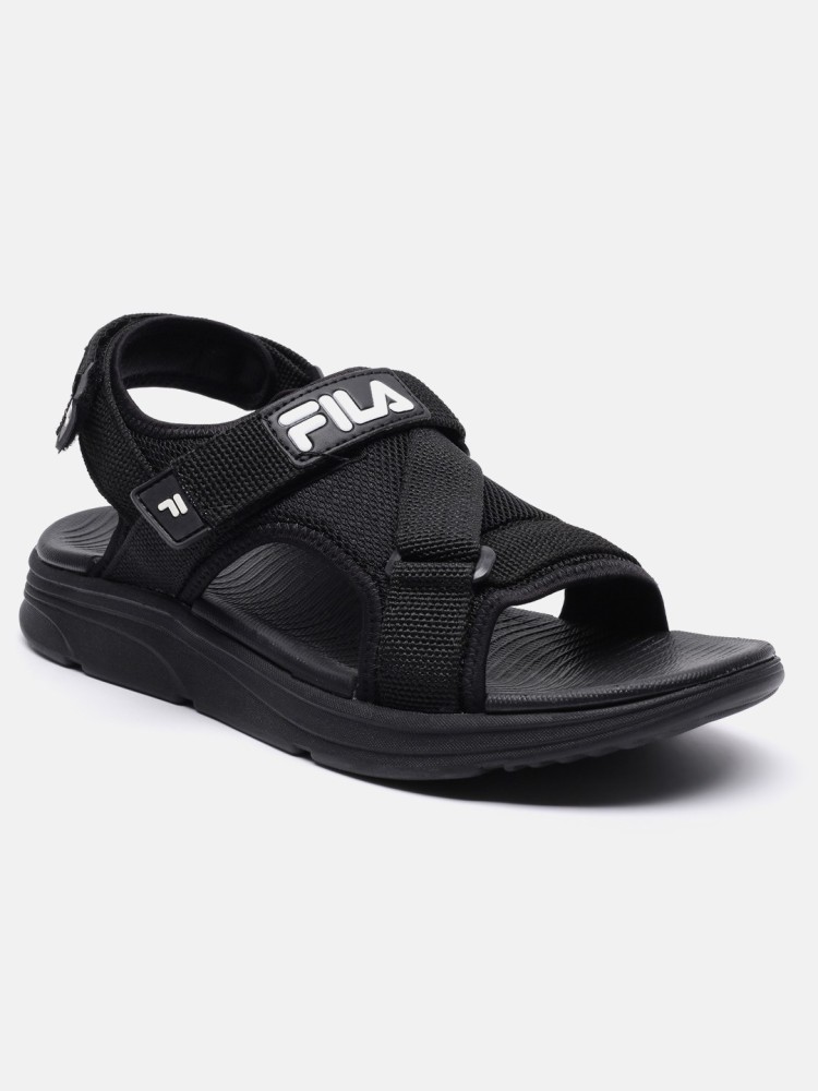 all black fila sandals