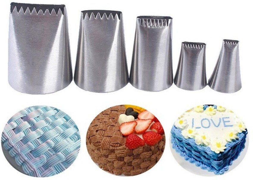 5PCS/set Basket Weave Cake Icing Piping Nozzles Set Stainless Steel Cupcake  Decorating Tips For Baking DIY Pastry Nozzles Kit | SHEIN UK