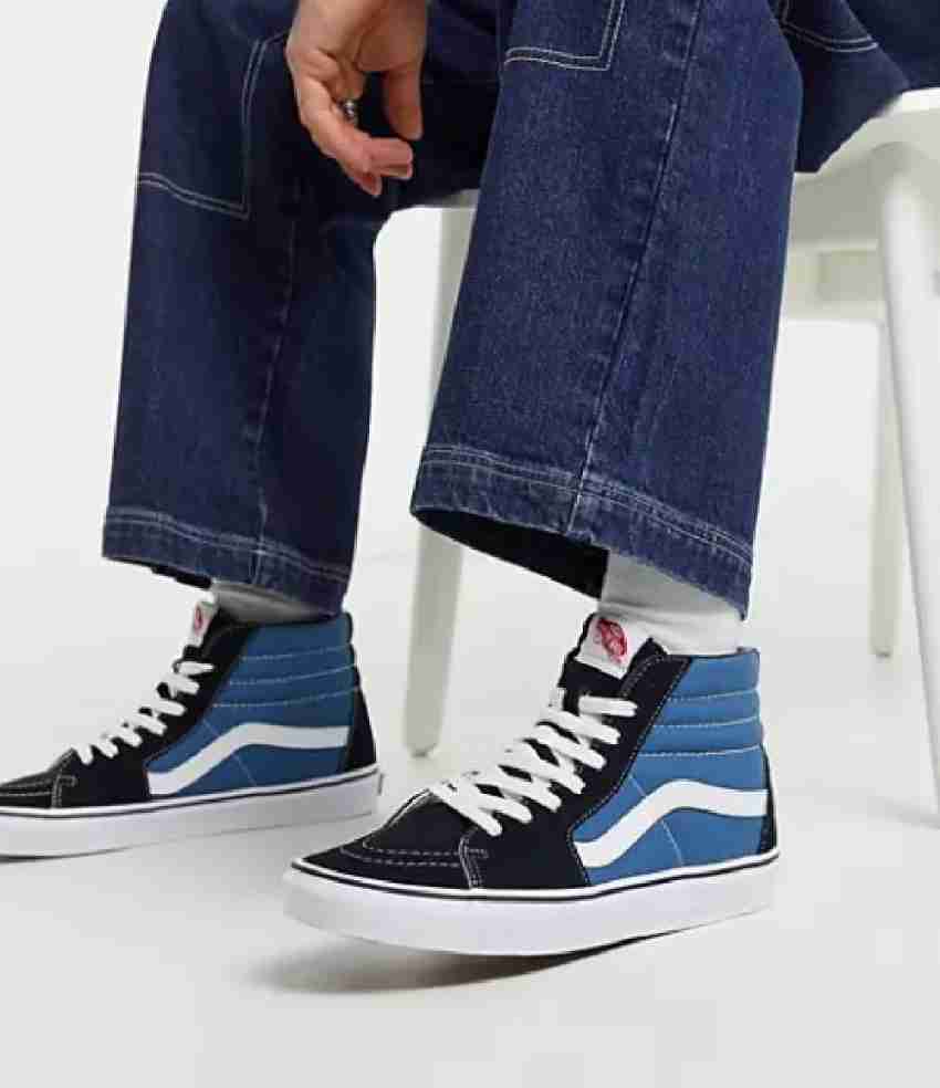 Old Skool Black Blue SK8-HI High Tops Sneakers For Men - Buy Skool Black SK8-HI High Tops Sneakers For Online at Best Price - Shop Online for Footwears in