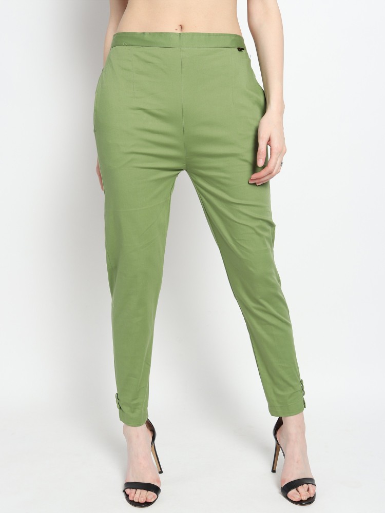 Buy Womens Green Tailored Cigarette Pants at Ubuy India