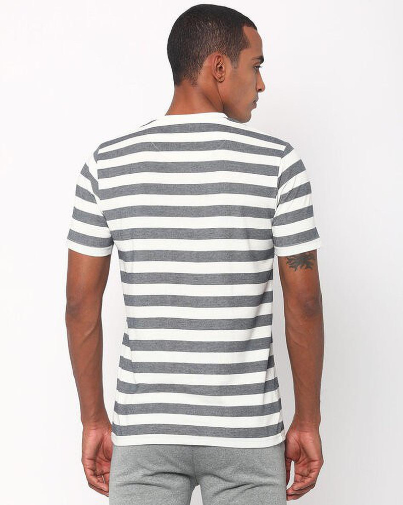 Netplay Striped Men Polo Neck White T 