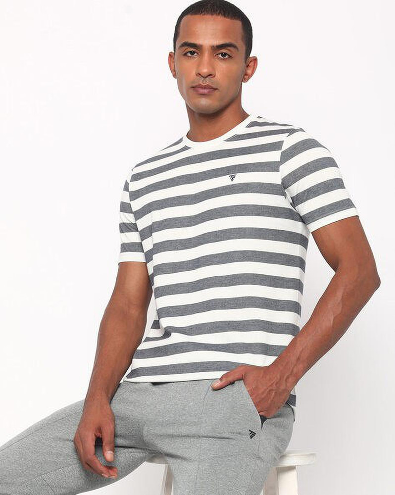 Netplay Striped Men Polo Neck White T 