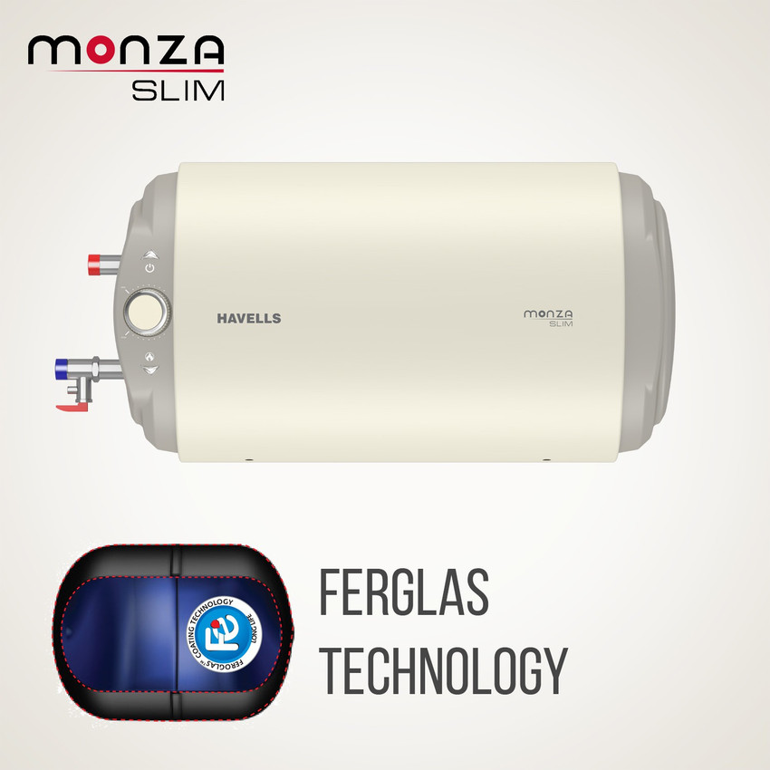 HAVELLS 15 L Storage Water Geyser (Monza Slim HR, White) Price in India -  Buy HAVELLS 15 L Storage Water Geyser (Monza Slim HR, White) online at  Flipkart.com