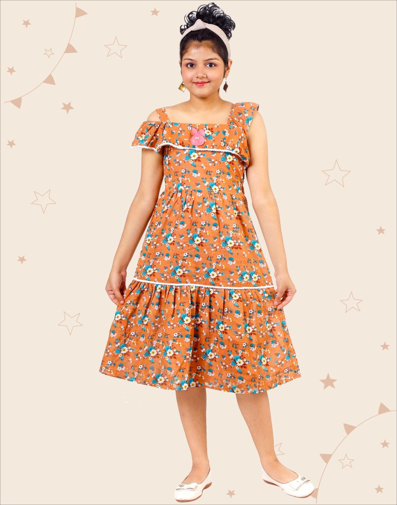 Janrika Toddler Girls Floral Print Ruffle Trim Fancy Frock Buy Girls  Dresses  Frocks online for