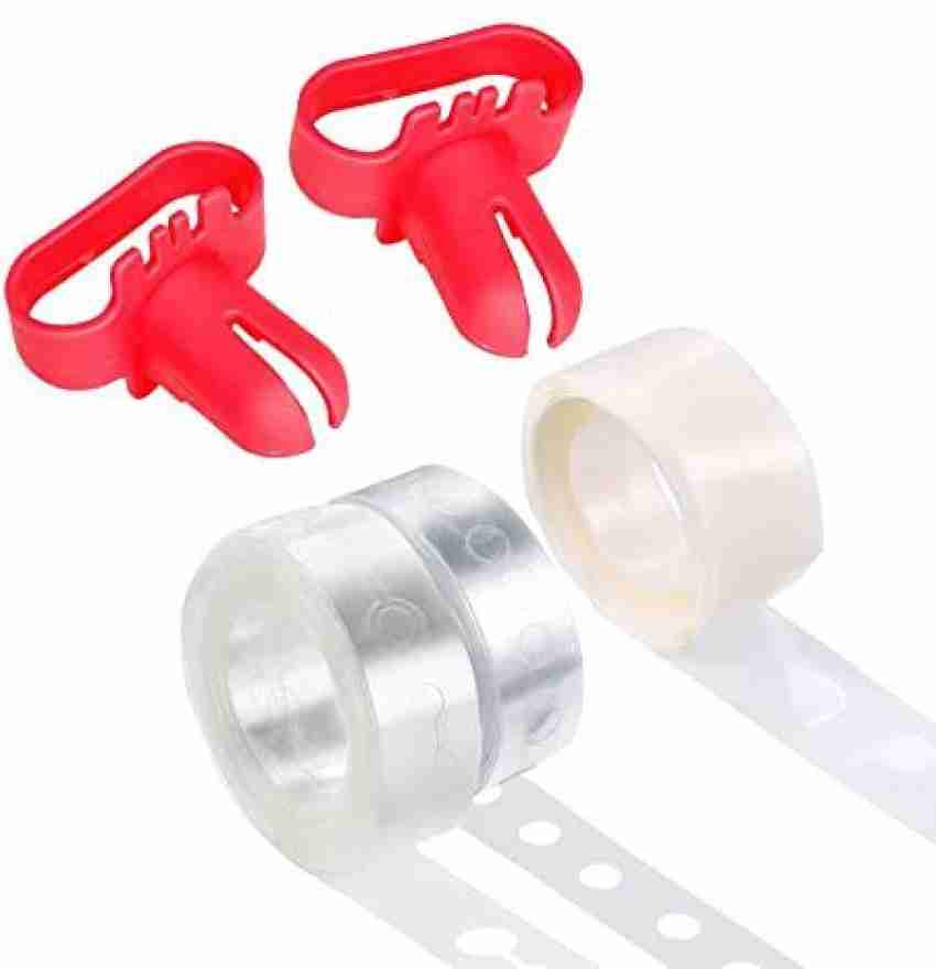 BUC Solid 2 Rolls 16.4ft Balloon Tape Strip + 100pcs Dot  Glue + 2pcs Tying Tool Balloon - Balloon