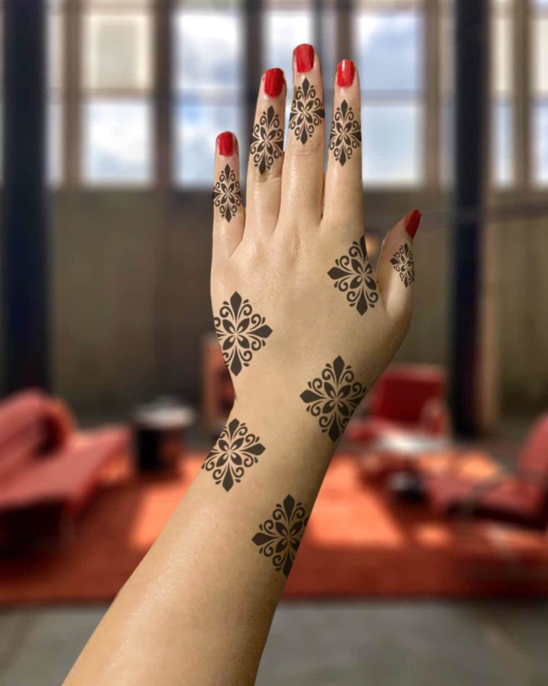 Koogel 18 Sheets Henna Tattoo Stencils Temporary India  Ubuy