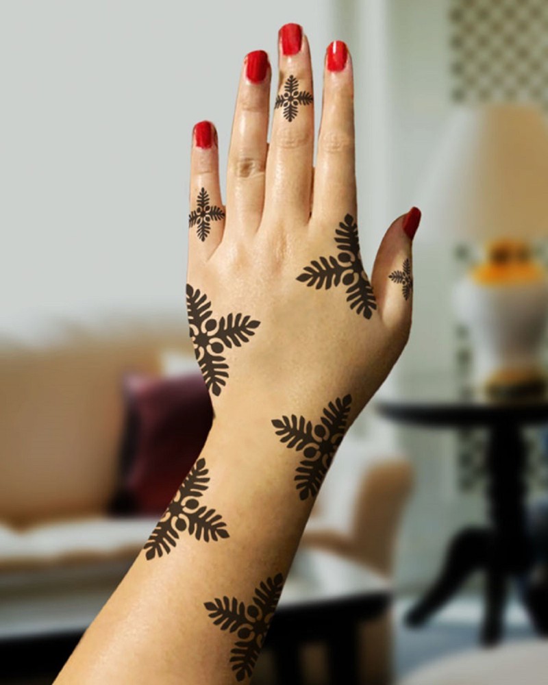 KICKWIX Premium Collection DIY Kit of Henna Tattoo Stencil Set for Women,  Girls,hand (body,hand,stencils,tattoo,Chachu Design)