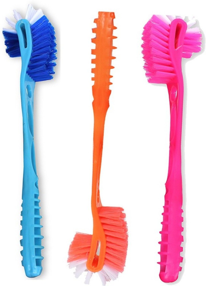 worldvery Double Sided Plastic Toilet Cleaning Bathroom Brush