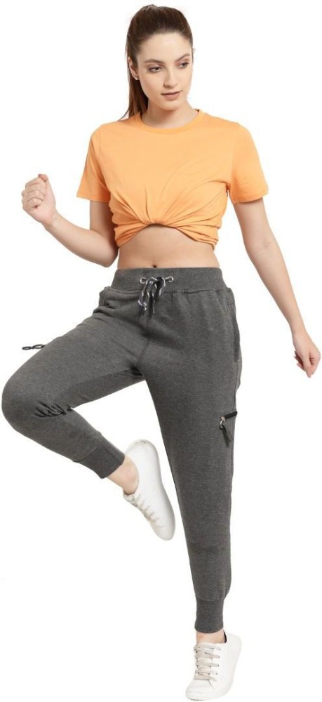 UZARUS Solid Women Silver Track Pants - Buy UZARUS Solid Women