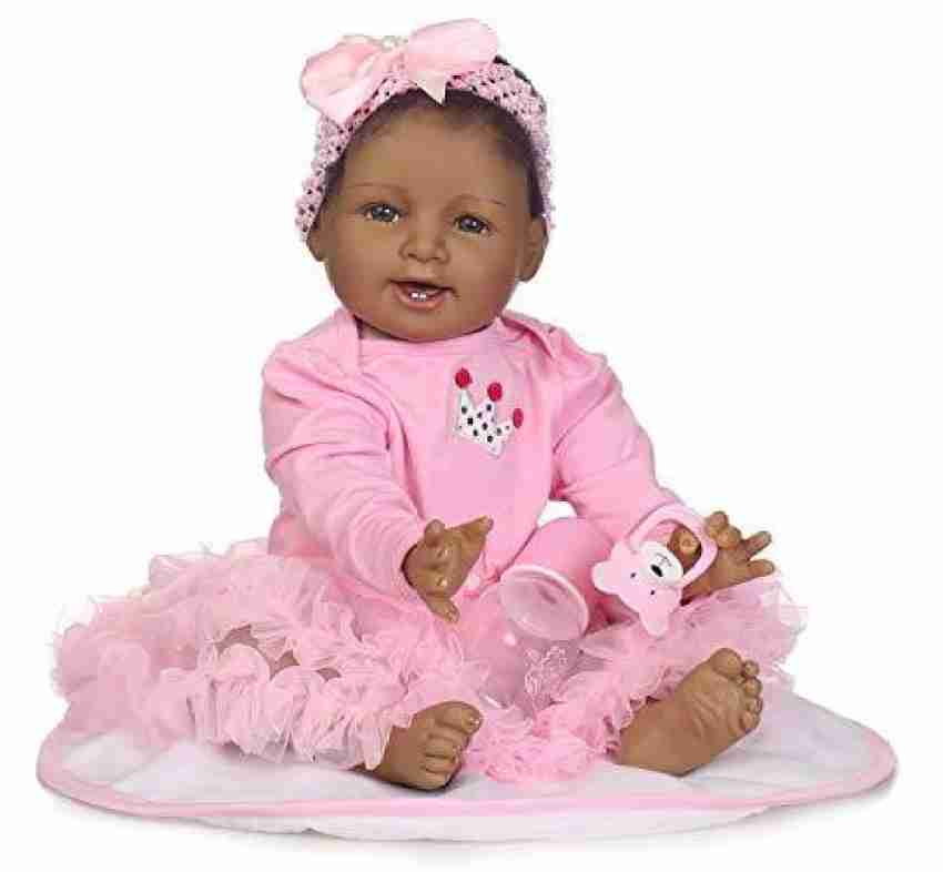 22 inch Reborn baby doll pink girl newborn silicone doll bebe