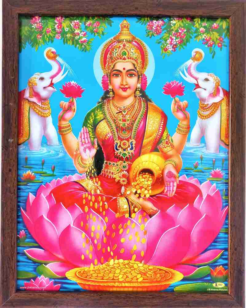 shreya arts frame wth glass Mata Laxmi Photo Religious Frame Price ...