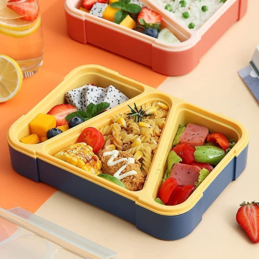 1pc Two Layers Bento Box With 3/4 Grids, Spoon, Fork And Soup Box,  Microwavable, Suitable For Office And Picnic Lunch Box