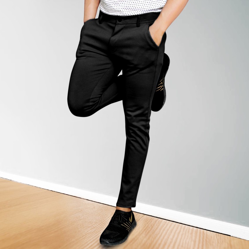 UK Collection Slim Fit Men Black Trousers  Buy UK Collection Slim Fit Men Black  Trousers Online at Best Prices in India  Flipkartcom