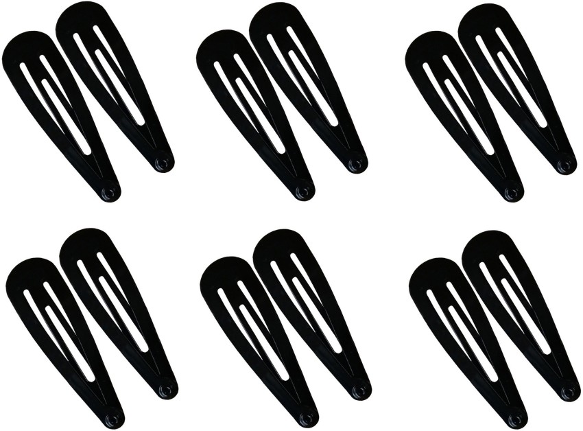 Shihen 6 Pair Black Tik Tak Hair Pins Hair Clips Girls Women Hair