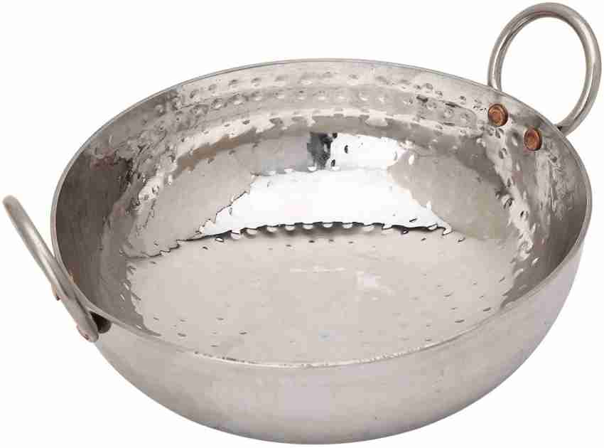 Indian traditional Stainless Steel kadhai For Cooking Capacity 1000ml 