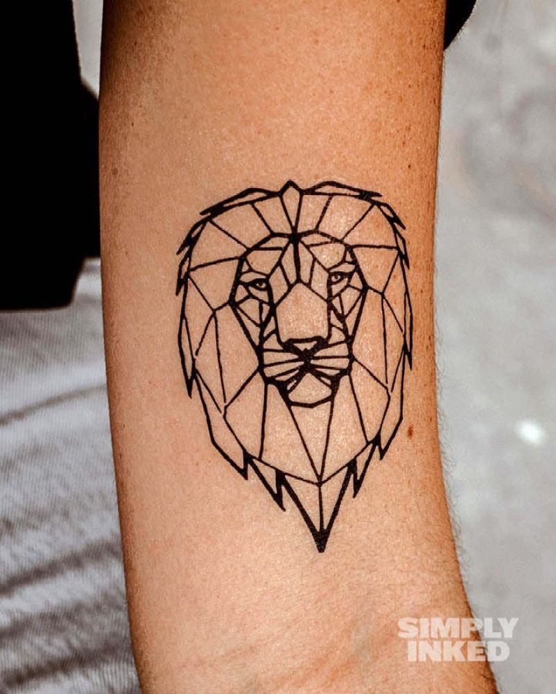 Lion face with geometric patterns        lion liontattoo nature  tattoo art artistsoninstagram artist black blackandgrey  Instagram