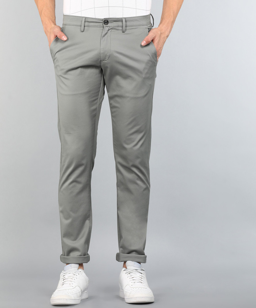 Allen Solly Slim Fit Men Grey Trousers 