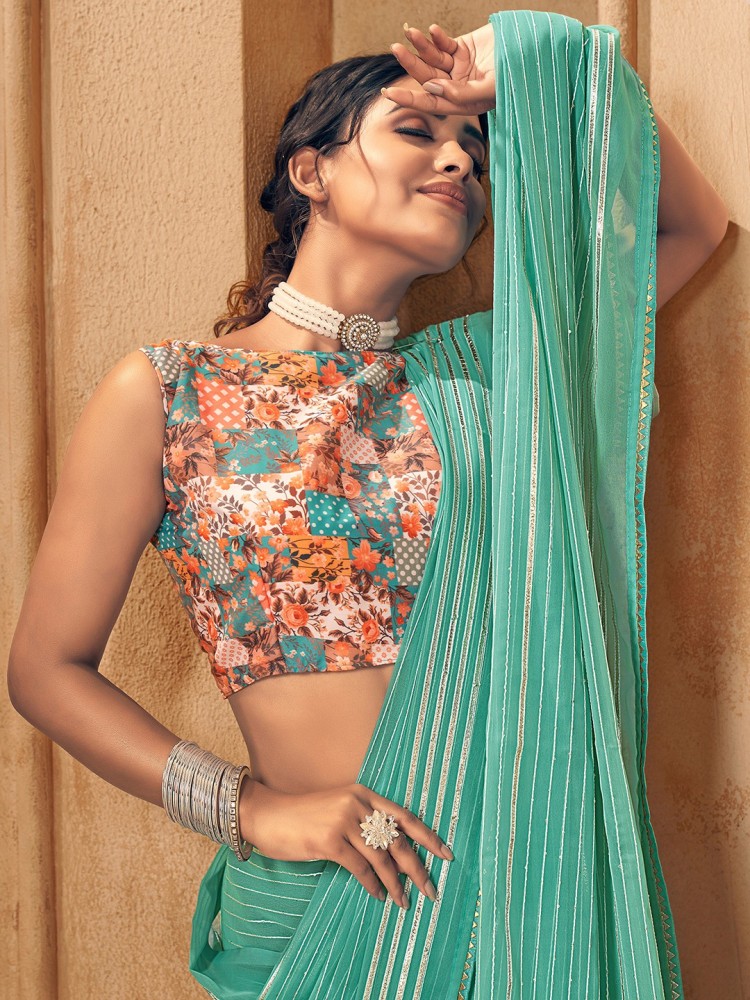 Buy Magenta Color Banarasi Georgette Saree Online - Surana Fashions