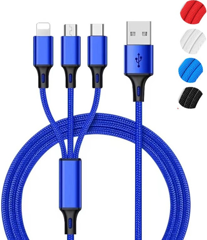 POZUB Micro USB Cable 2 A 1.3 m Multi Function Mobile Data Cable Charging  Pad MultiplePin Fast Charging Cable