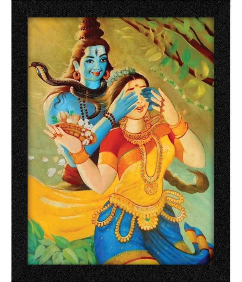 Jitesh Arts Mahadev Shiva Parvati Playing Smiling Spiritual ...