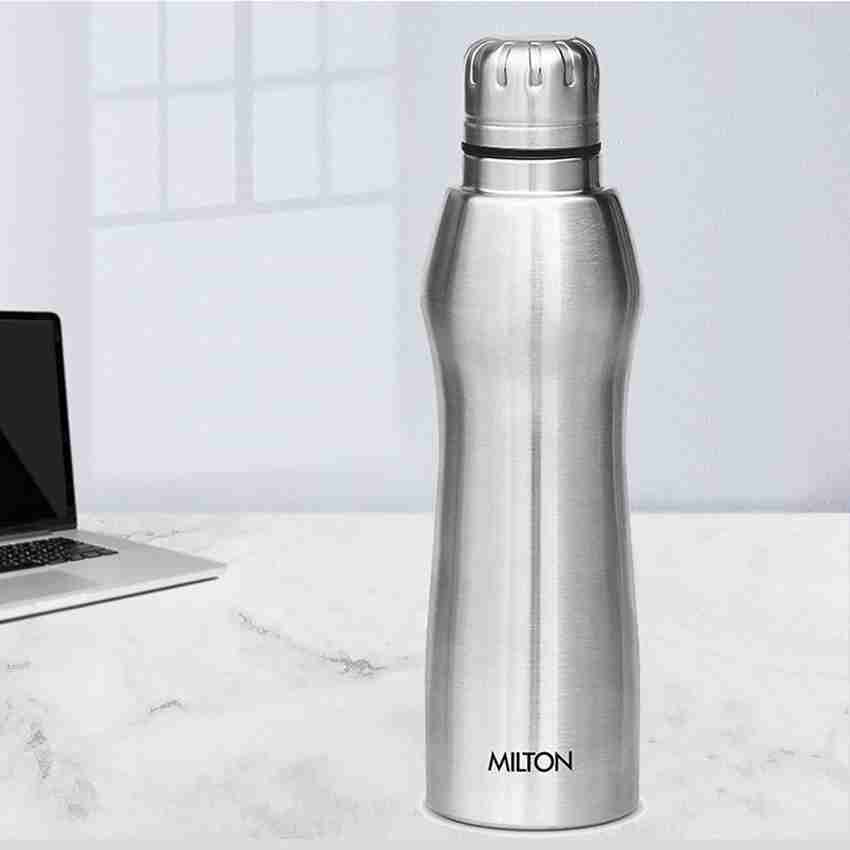 Milton Aqua 1000 Stainless Steel Water Bottle, Set of 3, 950 ml Each, Silver | Leak Proof | Office Bottle | Gym Bottle | Home | Kitchen | Hiking 